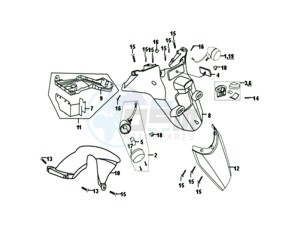 ORBIT II 50 45KMH (L8) EU drawing REAR MUDGUARD - MUDGUARD