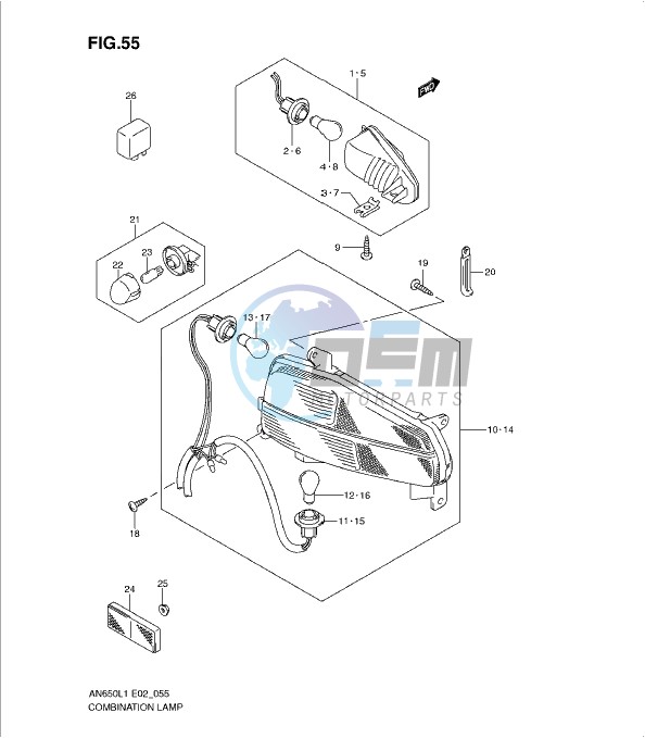 COMBINATION LAMP (AN650AL1 E51)