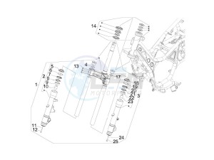 SRV 850 4t 8v e3 drawing Fork steering tube - Steering bearing unit