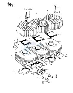 S3 A [MACH II] (A) 400 [MACH II] drawing CYLINDER HEADS_CYLINDERS -- 74-75 S3_S3-A- -