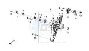 GTS 300i drawing REAR FORK - REAR SUSPENSION