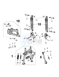 SAT400 drawing REAR SHOCK AND STAND