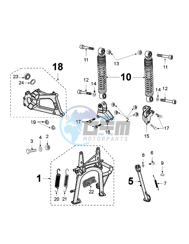 REAR SHOCK AND STAND