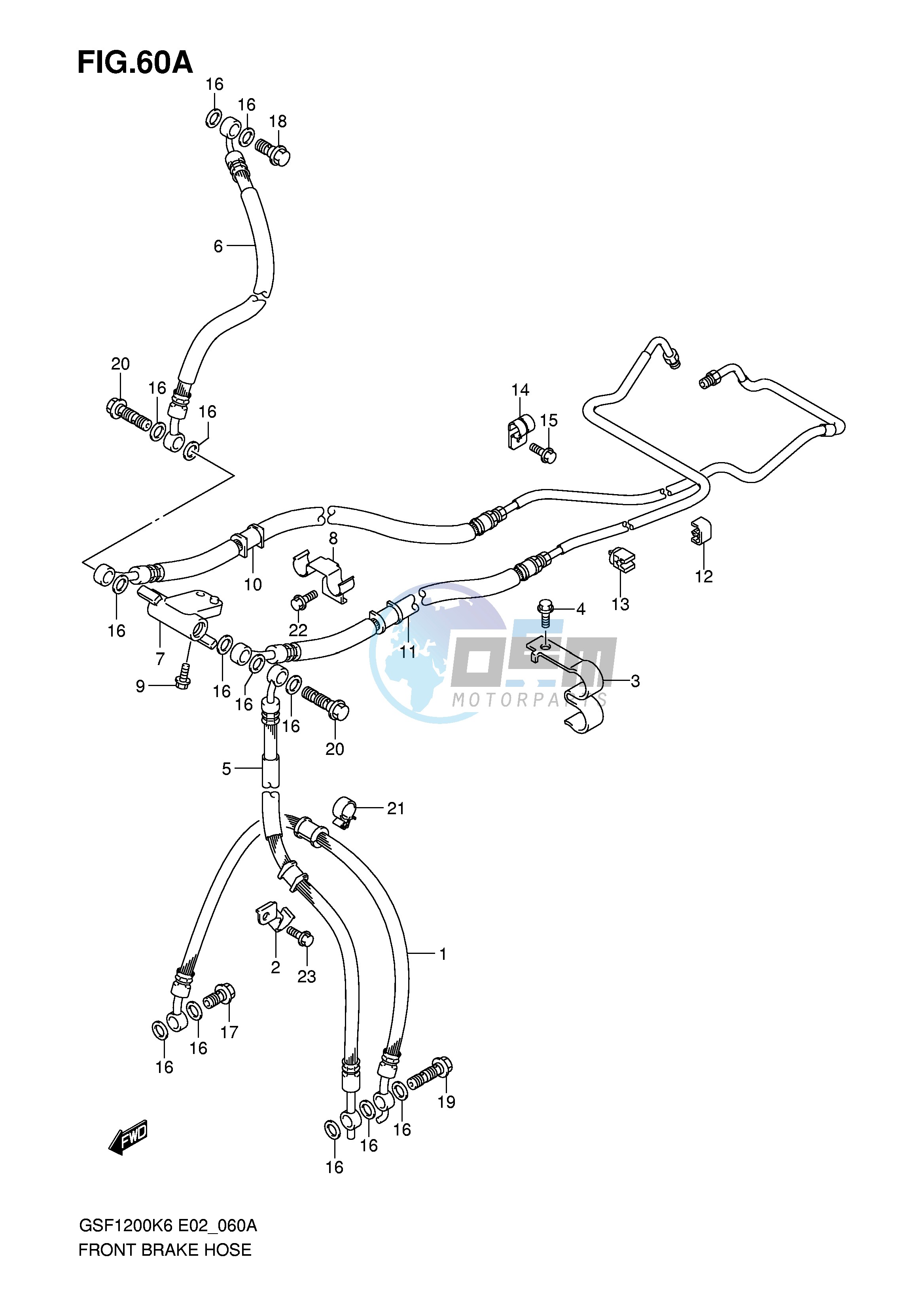 FRONT BRAKE HOSE (GSF1200AK6 SAK6)