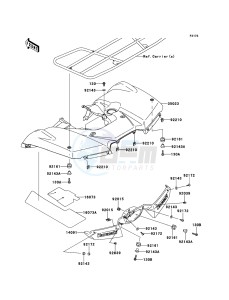 BRUTE FORCE 650 4x4i KVF650FEF EU GB drawing Rear Fender(s)