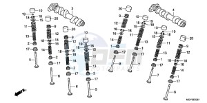 VFR800XC drawing CAMSHAFT/VALVE (REAR)