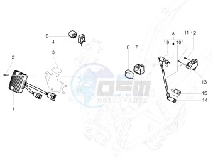 BEVERLY 350 ST 4T 4V IE ABS E4 (NAFTA) drawing Voltage Regulators - Electronic Control Units (ecu) - H.T. Coil