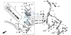 GL1500C drawing FR. BRAKE MASTER CYLINDER