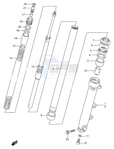 GSF1200 (E2) Bandit drawing FRONT DAMPER (GSF1200T V W X Y ST SV SW SX SY)