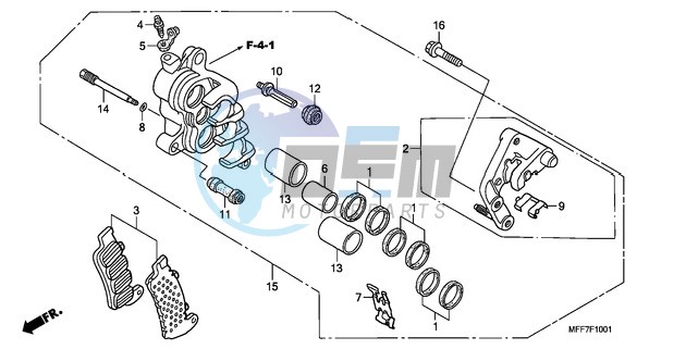 R. FRONT BRAKE CALIPER (ABS)