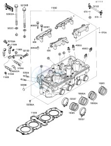 ZX 750 F [NINJA 750R] (F4) [NINJA 750R] drawing CYLINDER HEAD