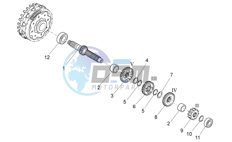 Primary gear shaft