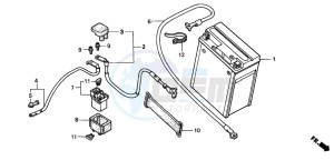 CB600F2 CB600F drawing BATTERY