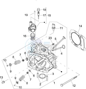 X7 125 ie Euro 3 drawing Cilinder head unit - Valve