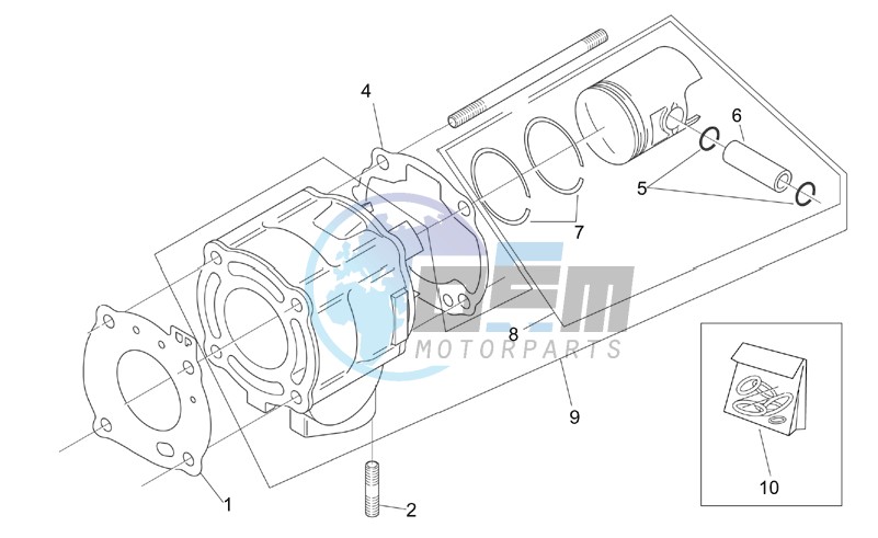 Cylinder with piston