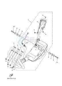 MTM850 MTM-850 XSR900 (B908) drawing EXHAUST