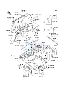 MULE 600 KAF400-B1 EU drawing Frame Fittings(Front)