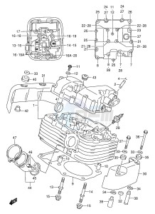 VL1500 (E2) drawing CYLINDER HEAD (REAR)(MODEL W X Y)