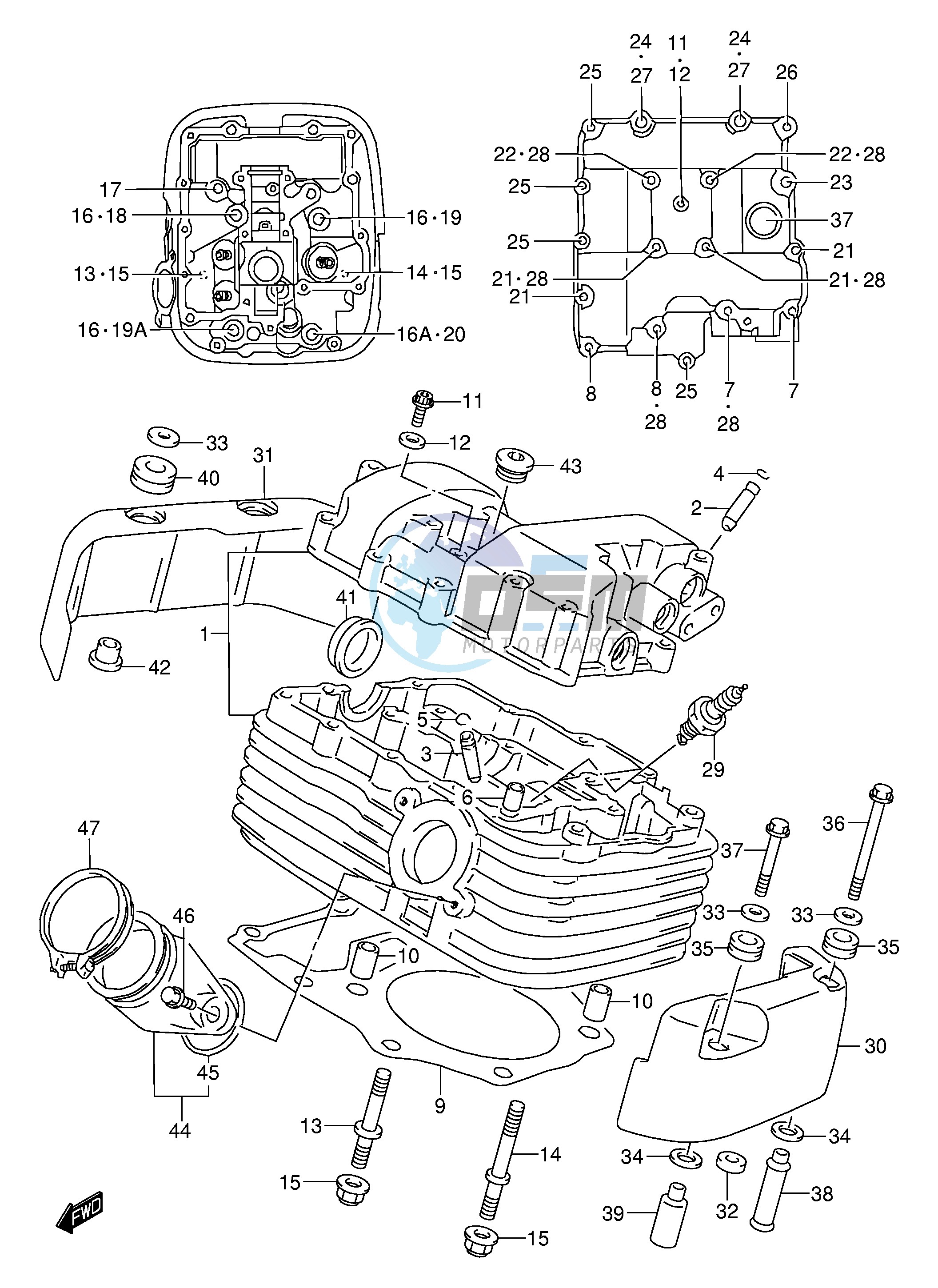 CYLINDER HEAD (REAR)(MODEL W X Y)