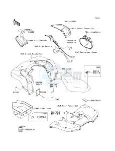 KVF 750 E [BRUTE FORCE 750 4X4I NRA OUTDOORS] (E8F-E9FA) E9F drawing LABELS