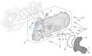 Scarabeo 50 4T E2 drawing Variator cover