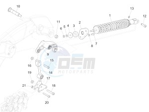 946 150 4T 3V ABS ARMANI (APAC) (A, C) drawing Rear suspension - Shock absorber/s