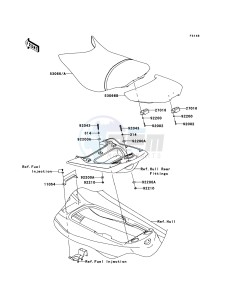 JET SKI ULTRA 300X JT1500HCF EU drawing Seat