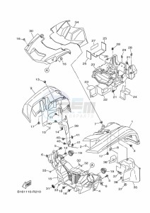 YFM700FWBD KODIAK 700 EPS (BGFM) drawing FRONT FENDER