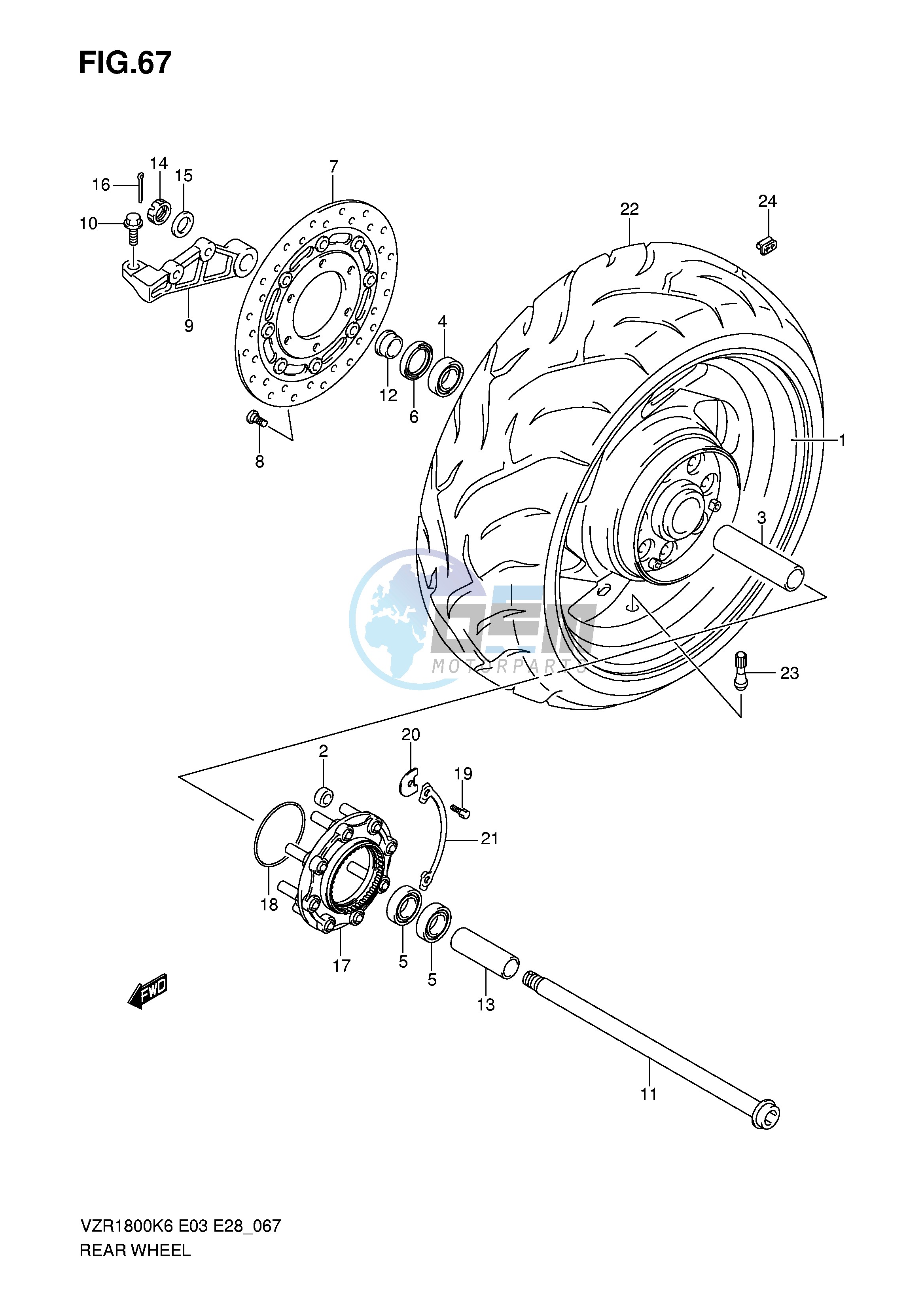 REAR WHEEL (MODEL K6 K7)