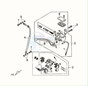 FIDDLE II 125S drawing BRAKE CALIPER / BRAKE LEVER