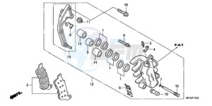 CBF1000T9 Europe Direct - (ED) drawing L. FRONT BRAKE CALIPER (CBF1000A/T/S)