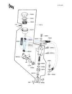 KZ 750 F [LTD SHAFT] (F1) [LTD SHAFT] drawing REAR MASTER CYLINDER