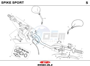 SPIKE-50-SPORT-BLACK drawing HANDLEBAR - CONTROLS