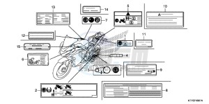 CBR125RTF CBR125RT UK - (E) drawing CAUTION LABEL (EXCEPT KO)