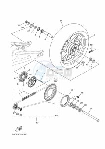 TRACER 900 GT MTT850D (B1JD) drawing REAR WHEEL