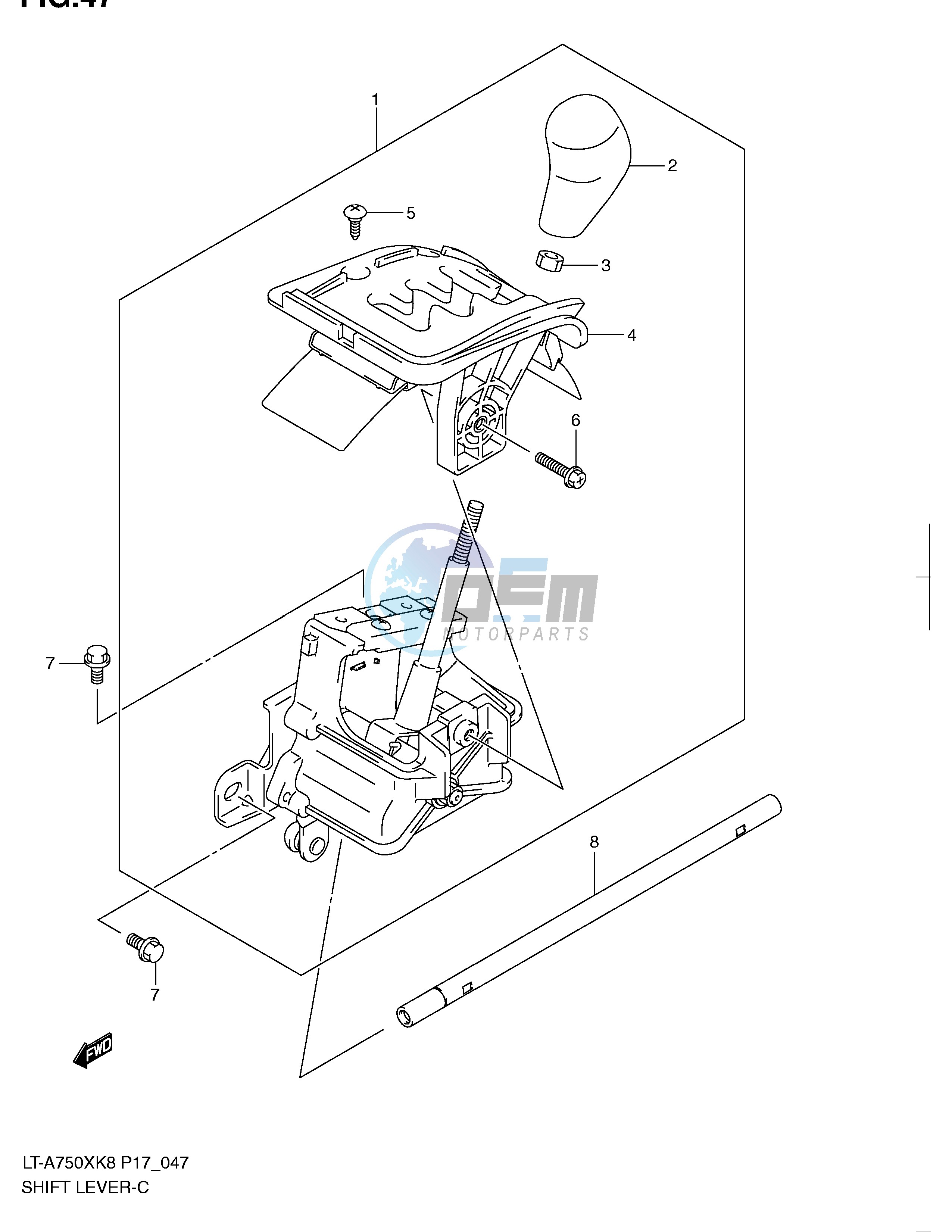 SHIFT LEVER (LT-A750XK8 XZK8 XK9 XZK9)