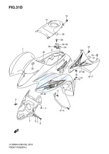 LT-Z250 (E28-E33) drawing FRONT FENDER (MODEL K8)