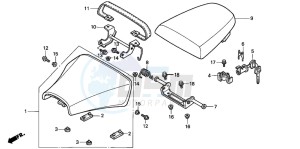 CBR900RE drawing SEAT (CBR900RRY,1/RE1)