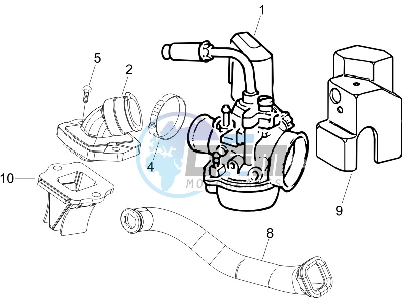 Carburettor assembly - Union pipe