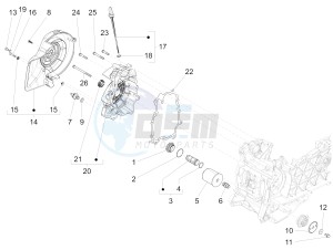 Liberty 125 iGet 4T 3V ie ABS (EMEA) drawing Flywheel magneto cover - Oil filter