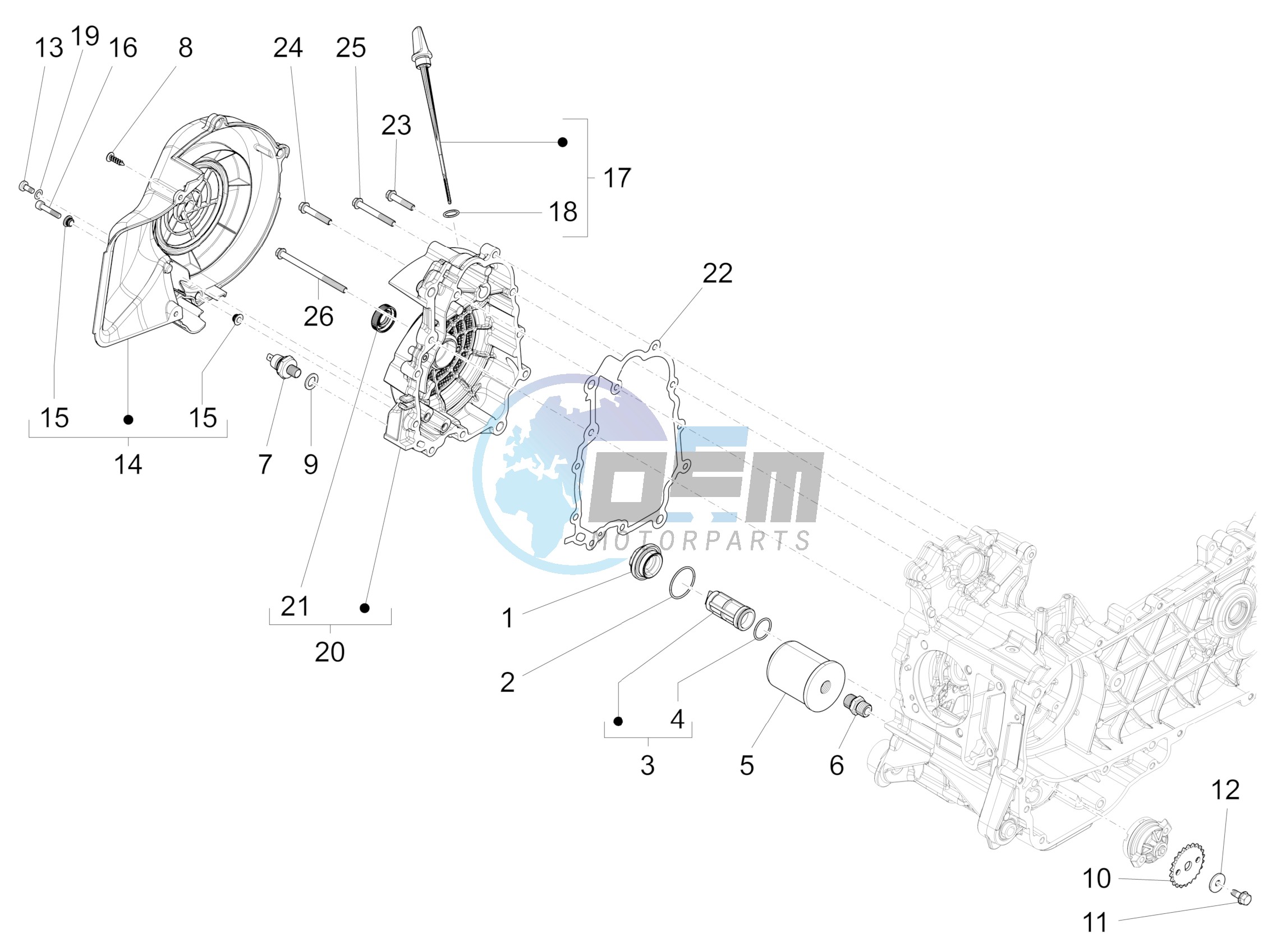 Flywheel magneto cover - Oil filter