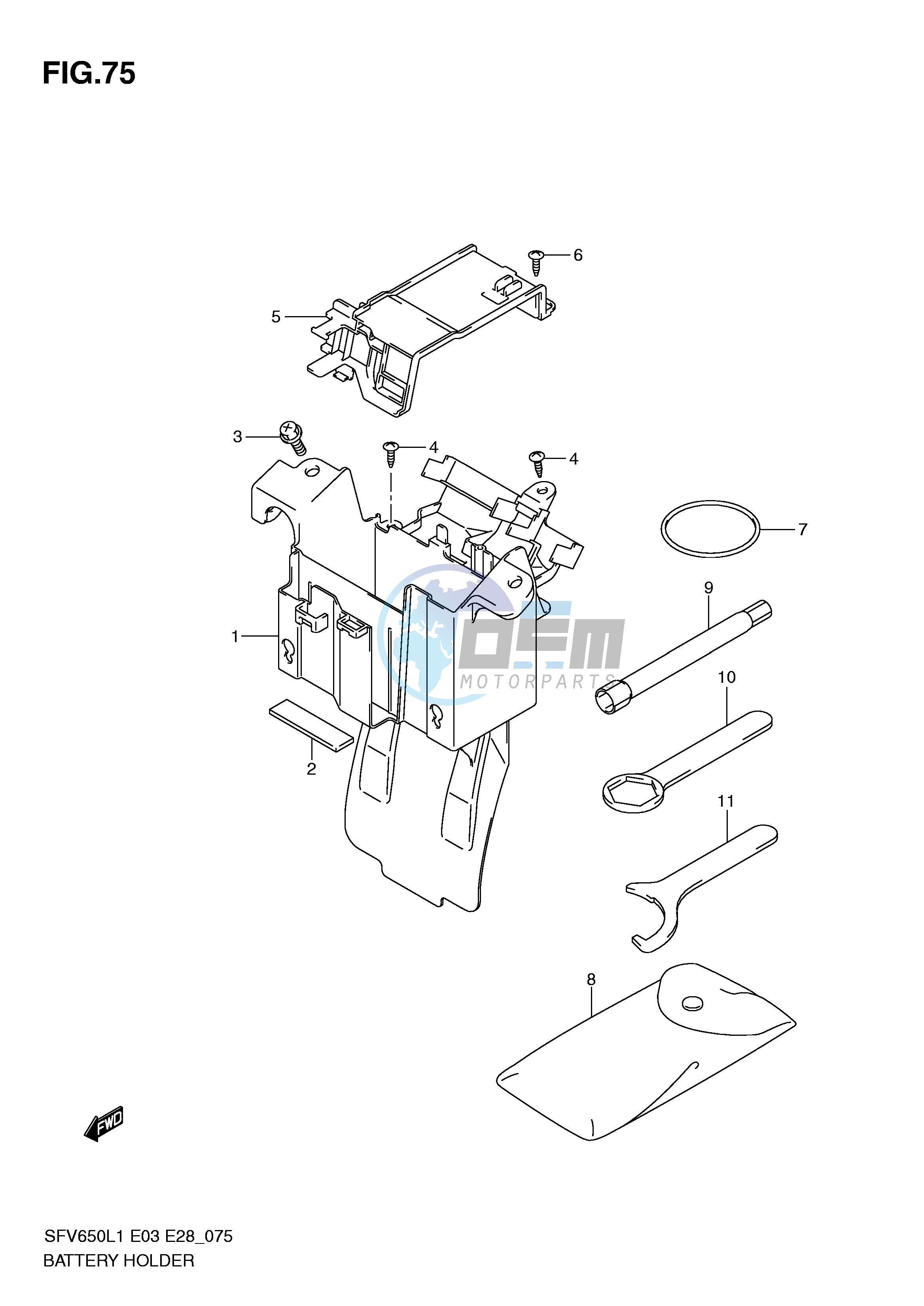 BATTERY HOLDER (SFV650L1 E28)