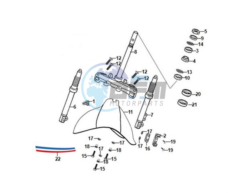 FRONT FORK / FRONT MUDGUARD / BALHOOFD