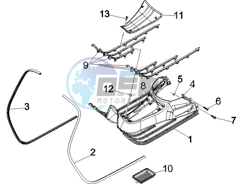 Central cover - Footrests