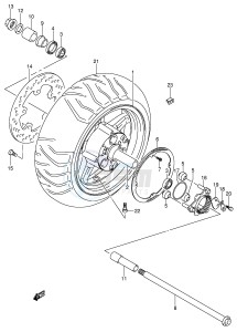 AN650 (E2) Burgman drawing REAR WHEEL (AN650AK4 AK5)