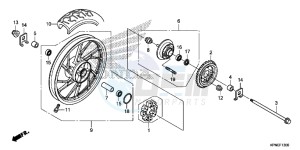 GLR1251WHF CB125F UK - (E) drawing REAR WHEEL