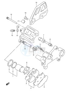 DR350 (E3) drawing REAR CALIPER (MODEL R S T)