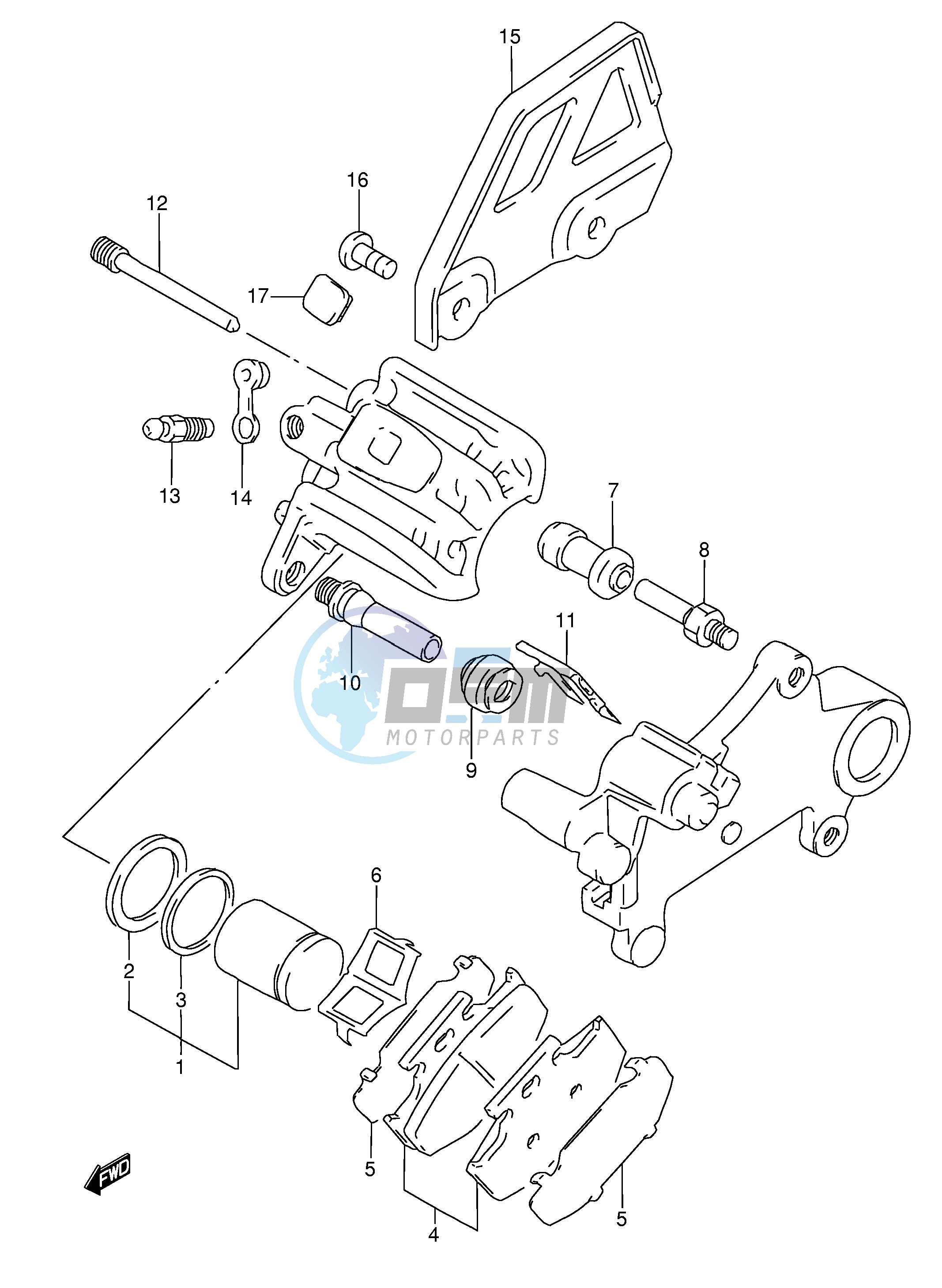 REAR CALIPER (MODEL R S T)