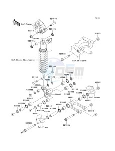 KX 250 T [KX250F] (7F) T7F drawing REAR SUSPENSION