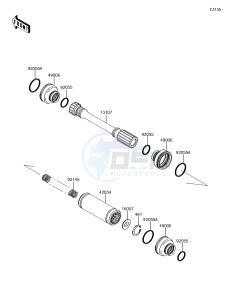 BRUTE FORCE 750 4x4i EPS KVF750HGF EU drawing Drive Shaft-Propeller